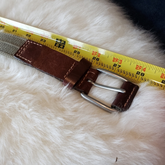Leather & Canvas Khaki Belt 28" Legnth - Picture 4 of 8